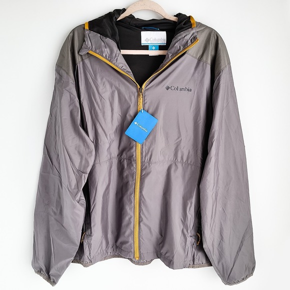 Columbia Havasu Valley Stretch Windbreaker Rain Jacket Mens XL Gray Brand New